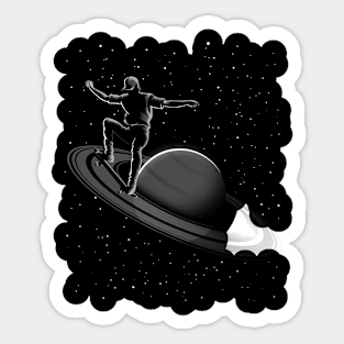 Skater in Saturn Sticker